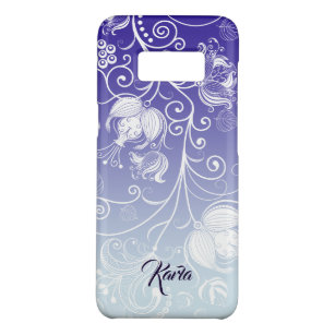 Girly White Floral Design Purple & White Ombre 23 Case-Mate Samsung Galaxy S8 Case