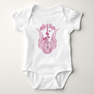 Girly Winged Guitar Baby Bodysuit
