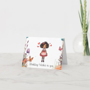 Girly Wish Birthday greetings Thank You Card