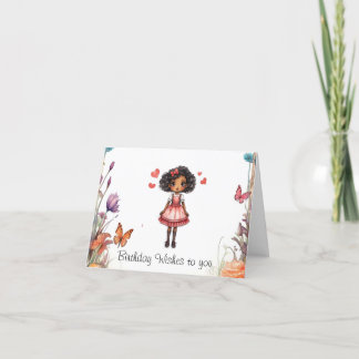 Girly Wish Birthday greetings Thank You Card