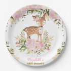 Girly Woodland Deer Pink Gold Peonies Forest