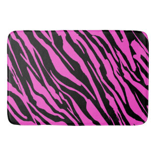 Girly Zebra Stripes Pattern Bath Mat