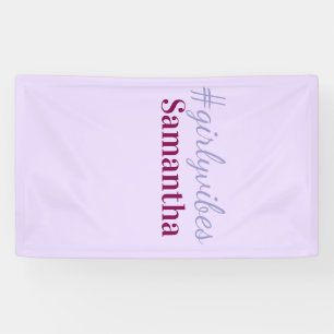 Girlyvibes hashtag light purple pink female vibes banner