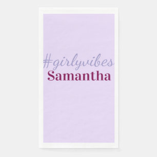 Girlyvibes hashtag light purple pink female vibes napkin