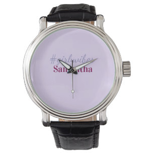 Girlyvibes hashtag light purple pink female vibes watch
