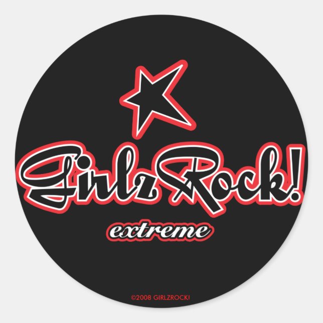 GirlzRock! Extreme Logo Classic Round Sticker (Front)