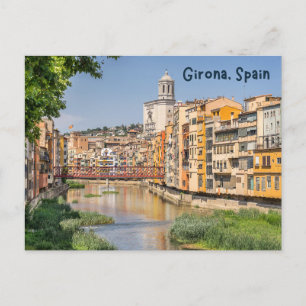 Girona, Spain Mediaeval Houses on the River Postcard
