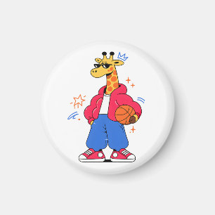 girrafes can jump : Streetwear Hoops Magnet