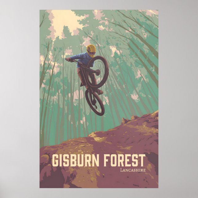 Gisburn Forest Mountain Biking Travel Poster (Front)