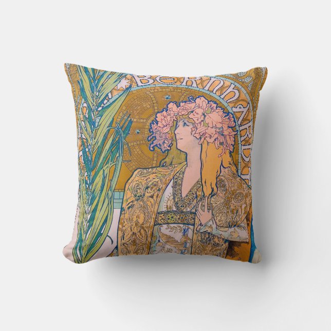 Gismonda, Sarah Bernhardt, Mucha Cushion (Front)