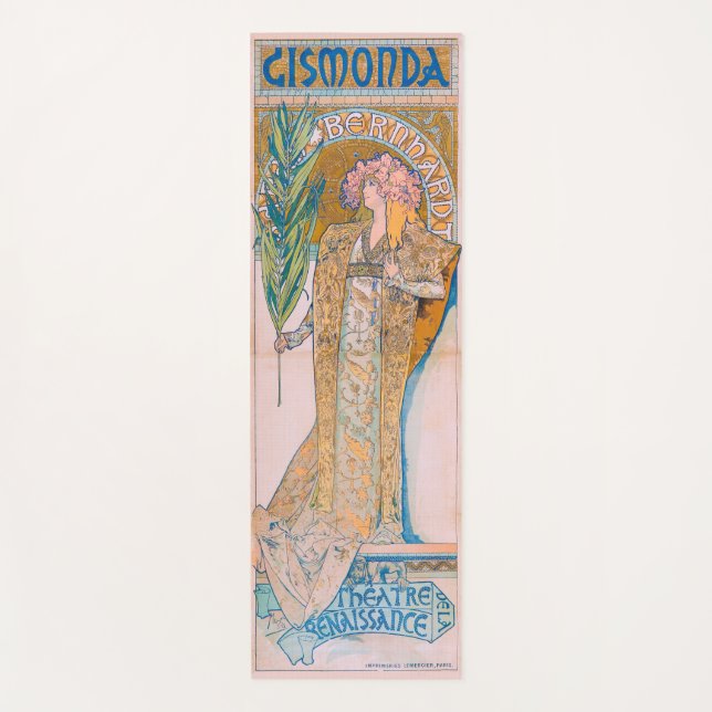 Gismonda, Sarah Bernhardt, Mucha Yoga Mat (Front)