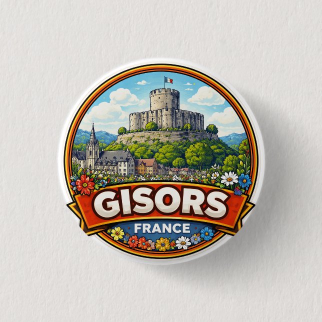 Gisors France  3 Cm Round Badge (Front)