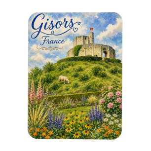 Gisors France Chateau Normandy watercolor Magnet