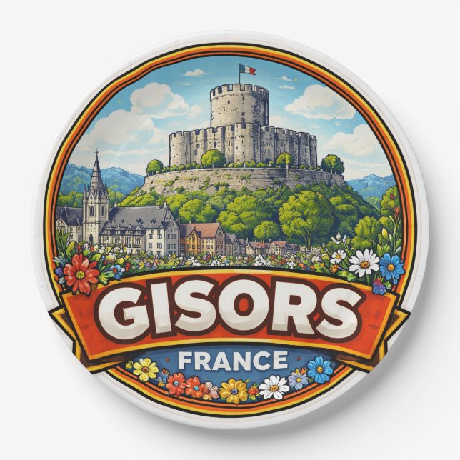 Gisors France  Paper Plate (Front)