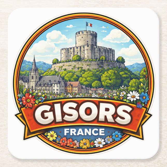 Gisors France  Square Paper Coaster (Front)