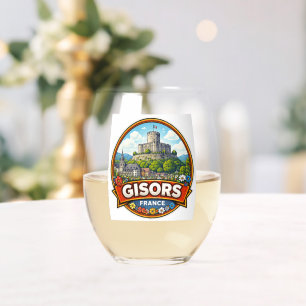 Gisors France  Stemless Wine Glass