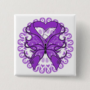 GIST Cancer Butterfly Circle of Ribbons 15 Cm Square Badge