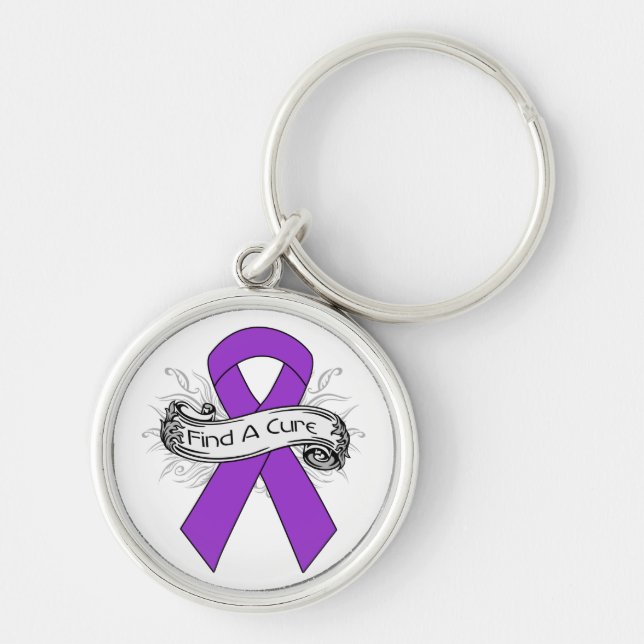GIST Cancer Find A Cure Ribbon Key Ring (Front)