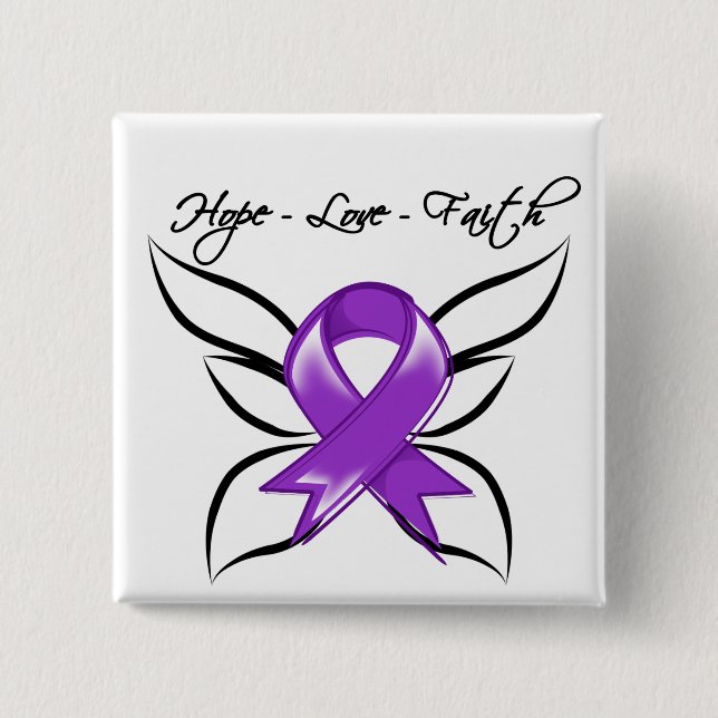 GIST Cancer Hope Love Faith 15 Cm Square Badge (Front)