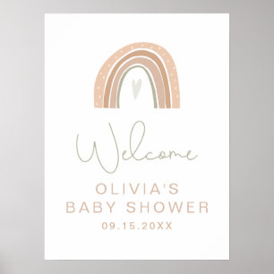 GITA Pastel Rainbow Baby Shower Welcome Sign