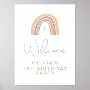 GITA Pastel Rainbow Birthday Welcome Sign 