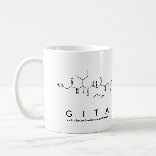 Gita peptide name mug (Left)
