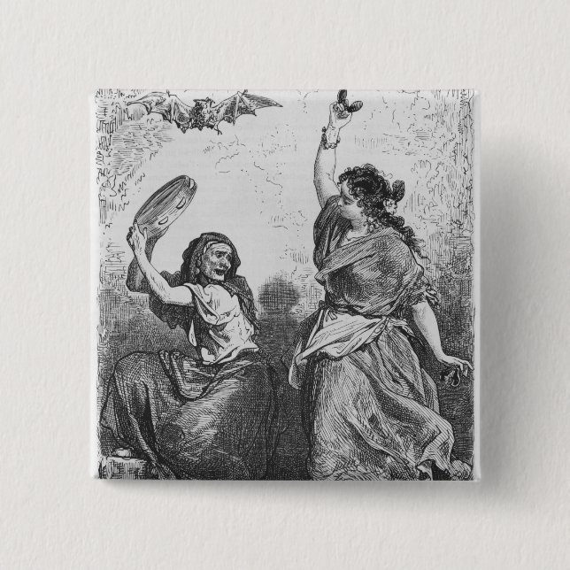 Gitana from Granada dancing the zorongo 15 Cm Square Badge (Front)