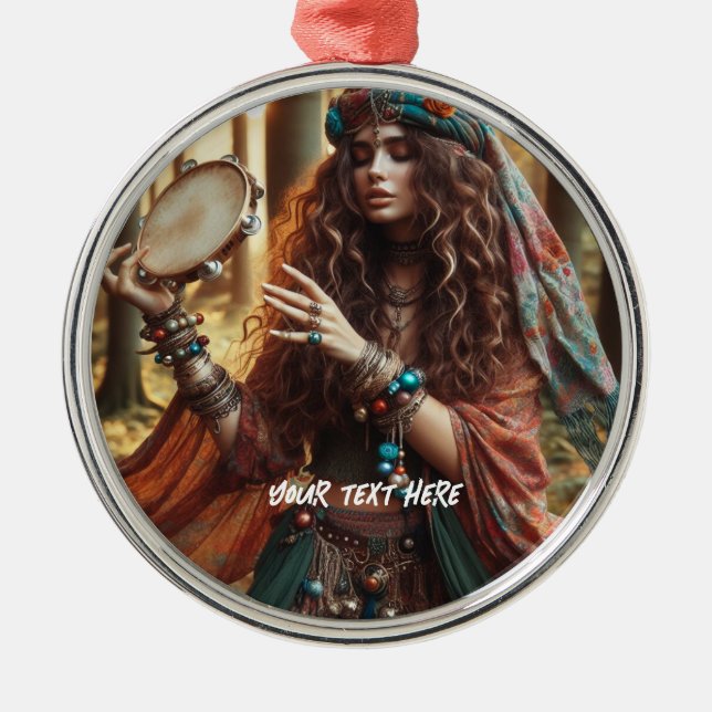 Gitana Metal Ornament (Front)
