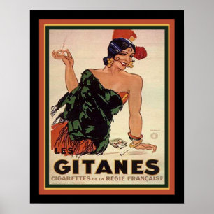 Gitanes 1931 Art Deco Cigarette Ad Poster