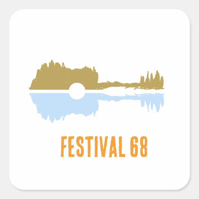 Gitarre pastel  square sticker (Front)