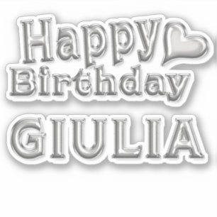 Giulia Happy Birthday silver sticker