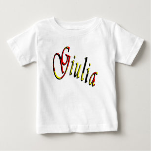 Giulia, Name, Logo, Baby Girls White T-shirt