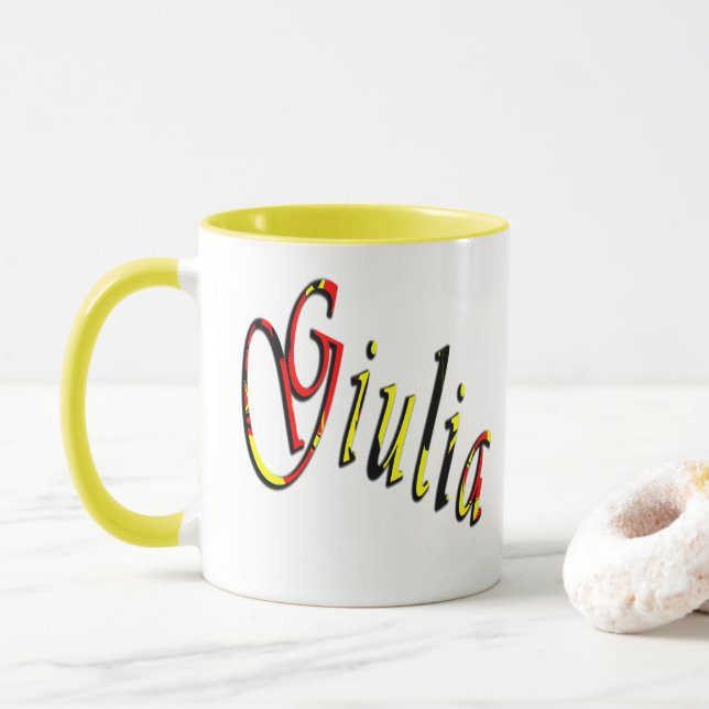 Giulia, Name, Logo, Mug (With Donut)