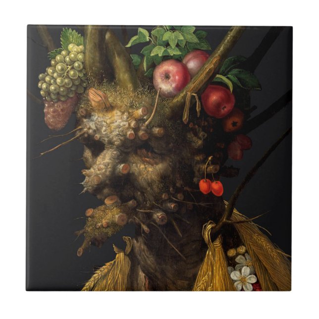 Giuseppe Arcimboldo - Four Seasons in One Head Ceramic Tile (Front)