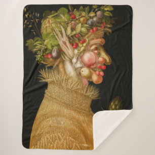Giuseppe Arcimboldo - Summer Sherpa Blanket