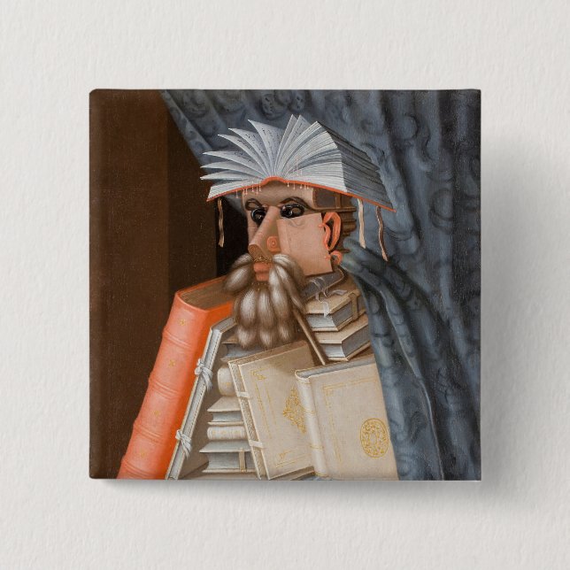 Giuseppe Arcimboldo - The Librarian 15 Cm Square Badge (Front)