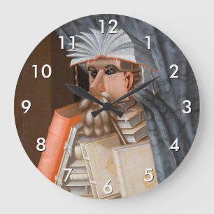 Giuseppe Arcimboldo - The Librarian Large Clock