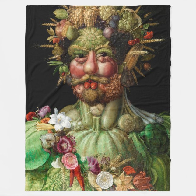 Giuseppe Arcimboldo - Vertumnus Fleece Blanket (Front)