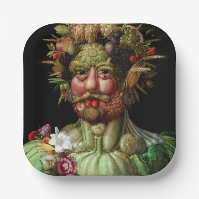 Giuseppe Arcimboldo - Vertumnus Paper Plate (Front)
