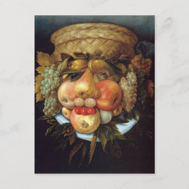 Giuseppe Arcimboldo's Reversible Head with Basket Postcard (Front)