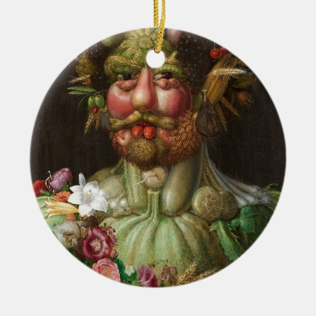 Giuseppe Arcimboldo's Vertumnus (1590) Ceramic Tree Decoration (Front)