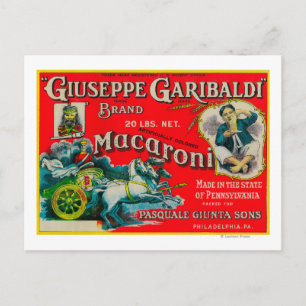 Giuseppe Garibaldi Macaroni Label Postcard