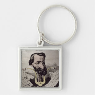 Giuseppe Verdi , caricature, 1860's Key Ring