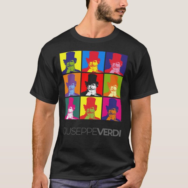 Giuseppe Verdi pop-art portrait poster T-Shirt (Front)
