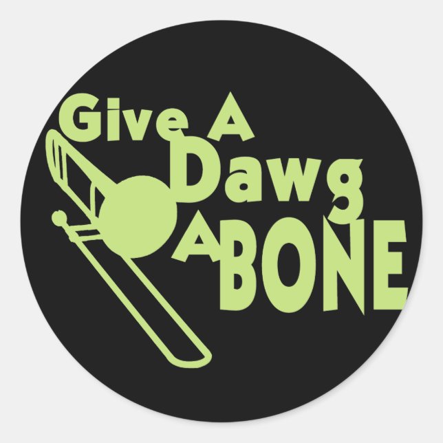 Give a Dawg a Bone Classic Round Sticker (Front)
