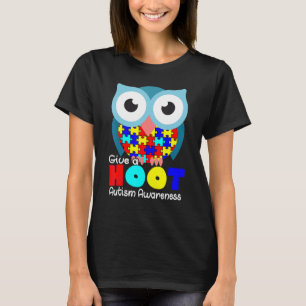 Give A Hoot Autism Awareness Cute Owl Kids Dad Mom T-Shirt