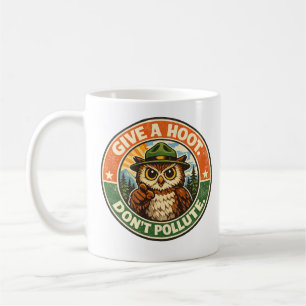 Give A Hoot Dont Pollute Owl Coffee Mug