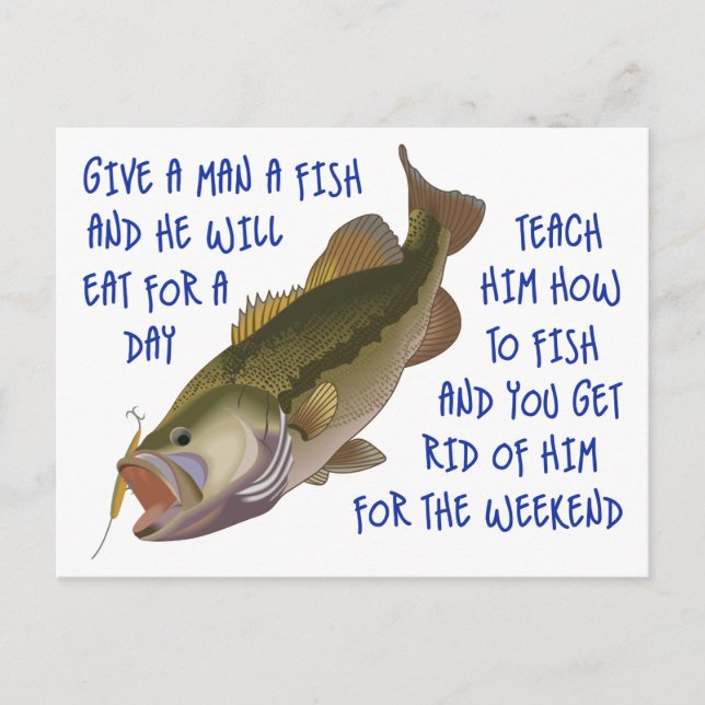 Give a Man a Fish Postcard (Front)