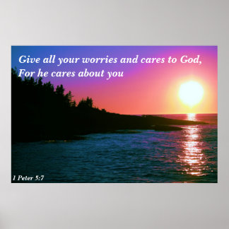 Give all your worries and cares to God Poster