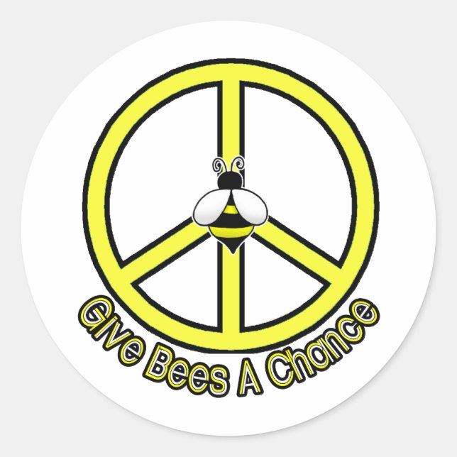 give bees a chance classic round sticker (Front)